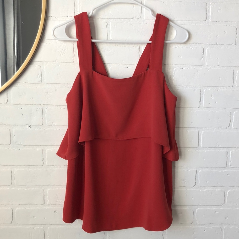Ann Taylor burnt orange layered top